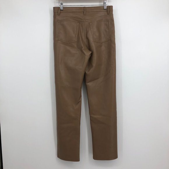 Aritzia Wilfred the Melina Vegan leather tan / camel pants size 6 - Picture 4 of 16